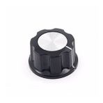 Plastik Pot Başlığı 16mm Siyah Gümüş Rotary Enkoder Ses Kontrol