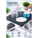 Plastik Pratik Lavabo Tezgah Üstü Bulaşık Kurutmalığı Siyah 33 x 40 S-10145
