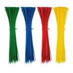 Plastik Renkli Cırt Kelepçe 3,6 X 30cm - Kablo Bağı 25'er Ad: Sarı-yeşil-kırmızı-mavi 100 Adet