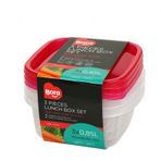 Plastik Saklama Kabı Kare 3lü Set 850 Ml Bo531