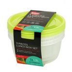 Plastik Saklama Kabı Yuvarlak 3lü Set 1,3 Lt Bo552