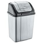 Plastik Sallanır Kapak Çöp Kovası Kutusu -gri Gövde / Siyah Kapak - 35 Litre - 53 X 35 X 28 Cm.