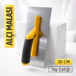 Plastik Saplı Yay Çeliği Malzeme 30 Cm Düz Alçı Malası Derz Sıva Yüzey Düzleştirme Fugas Malası