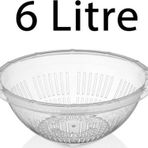Plastik Şeffaf 33Cm Sebze Meyve Makarna Süzgeç 6 Litre