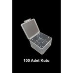 Plastik Şeffaf Küçük Kutu (4,5 cm x 4,5 cm x 2,5 cm ) 100 Adet - Beyaz