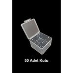 Plastik Şeffaf Küçük Kutu (4,5 cm x 4,5 cm x 2,5 cm ) 50 Adet - Beyaz