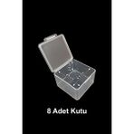 Plastik Şeffaf Küçük Kutu (4,5 cm x 4,5 cm x 2,5 cm ) 8 Adet - Beyaz
