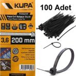 Plastik Siyah 3.6 mm x 200 mm 100 Adet Cırt Kelepçe