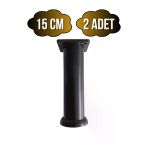 Plastik Siyah Ayarlanabilir Ayak Masa Dolap Ve Mobilya Ayağı(Siyah)(10Cm - 12Cm - 15Cm) Siyah 15Cm 15Cm - 2 Adet