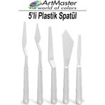 Plastik Spatula Seti 5 Li Resim Ve Heykel Plastik Spatül Esnek Palet Bıçağı Plastik 1 Paket