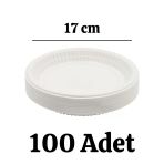 Plastik Tabak Kullan At Tabak 100'Lü 17 Cm Beyaz Plastik Tabak