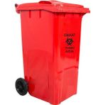 Plastik Tıbbi Atık Çöp Konteyneri 120 lt A+ Kalite Isıya Dayanıklı Tıbbi Atık Kovası