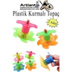 Plastik Topaç 2 Adet Plastik Kurmalı Topaç Dönen Topaç Hediye Çocuk Oyuncak Okul Sınıf Karne Hediyesi - Çok Renkli - Standart