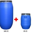 PLASTİK VARİL SETİ - 1 ADET 165 LT. + 1 ADET 25 LT. BİDON