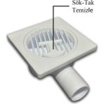 Plastik Yer Sifonu Yandan Çıkış 32 mm 10X10 cm - Yer Sifonu Gider Süzgeci Süzgeç, Banyo Süzgeci, Ba