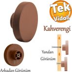 Plastik Yuvarlak Düz Kahverengi Renk Oda Mobilya Mutfak Dolabı Kapak Kulpu Çekmece Kulbu 1 Adet