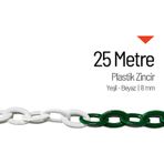Plastik Zincir 8mm Yeşil-Beyaz 25 m