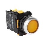 Plastim PB0-AW35M5 1NO 220V Sarı Led Işıklı Buton