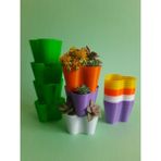Plastobe Babylon Mini Dikey Saksı Seti Çap8 (20 Adet) - 8 x 5 cm - Gökkuşağı