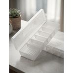 Plastora Home 2'li Masaüstü Düzenleyici Organizer 6 Bölmeli Çok Amaçlı Kırtasiye Kutusu Seti - Beyaz