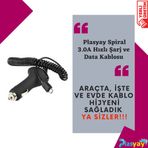 Plasyay spiral 3.0a hızlı şarj ve data kablosu beyaz