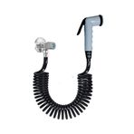 Plasyay Spiral Taharet Matik Hortum ve Şattaf Başlıklı 1/2 Rekor Bağlantılı Set 150 Cm Siyah İnci