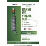 Plasyay Spiral Wc Banyo Veranda Yıkama Bahçe Sulama Hortum Seti Kelepçe Adaptörlü 3.5 Metre Setler - 3.5 Metre Gri