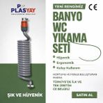 Plasyay Spiral Wc Banyo Veranda Yıkama Bahçe Sulama Hortum Seti Kelepçe Adaptörlü 4 Metre gri