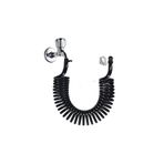 PLASYAY Spiral Wc Taharet Hortum Matik Ve Wc Banyo Yıkama Plastik Kelepçeli Set Siyah Inci 1.5 Metre