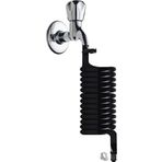 PLASYAY Spiral Wc Taharet Hortum Matik Ve Wc Banyo Yıkama Plastik Kelepçeli Set Siyah Inci 110 Cm