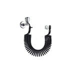 PLASYAY Spiral Wc Taharet Hortum Matik Ve Wc Banyo Yıkama Plastik Kelepçeli Set Siyah Inci 2.5 Metre