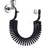PLASYAY Spiral Wc Taharet Hortum Matik Ve Wc Banyo Yıkama Plastik Kelepçeli Set Siyah Inci 3.5 Metre
