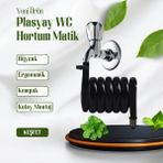 Plasyay Spiral Wc Taharet Hortum Matik ve Wc Banyo Yıkama Setleri Yeni Siyah Inci - Kelepçeli Wc Hortum Matik 98-100 cm