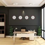 Platin 36 Cm 4’lü Dünya Saatleri Kırmızı
