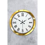 Platin 36 Cm Gold Metal Roma Rakamlı Duvar Saati Altın