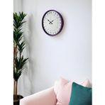 Platin 36 Cm Mor 24 Saat Göstergeli Özel Tasarım Duvar Saati