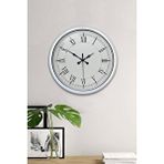 Platin 40 Cm Beyaz Metal Retro Duvar Saati