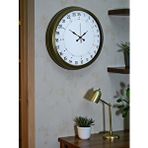 Platin 40 Cm Eskitme Metal 24 Saat Göstergeli Özel Tasarım Duvar Saati Kahverengi