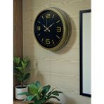 Platin 40 Cm Metal Eskitme Vintage Duvar Saati Kahverengi