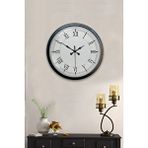 Platin 40 Cm Siyah Metal Retro Duvar Saati