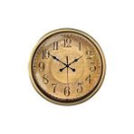 Platin 52 Cm Eskitme Metal Retro Duvar Saati Kahverengi