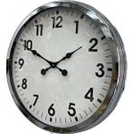 Platin 60 Cm Krom Metal Duvar Saati Gümüş