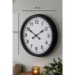 Platin 60 Cm Siyah Metal Duvar Saati