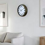 Platin Antik Stil Eskitme 40 Cm Metal Duvar Saati Kahverengi