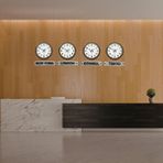 Platin Antique World 36 Cm Eskitme Metal 4’lü Dünya Saat Seti Tabelalı Kahverengi