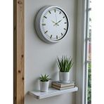 Platin Beyaz Zarafet 40 Cm Metal Duvar Saati