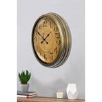 Platin Bronz Nostalji 40 Cm Metal Eskitme Duvar Saati Kahverengi