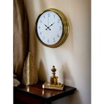 Platin Elegance Gold 40 Cm Metal Dekoratif Tasarım Duvar Saati Altın