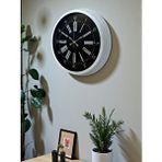 Platin Elegance White 40 Cm Metal Duvar Saati Beyaz