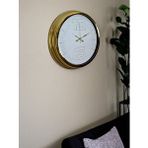Platin Elegant White Gold 40 Cm Metal Duvar Saati Altın
